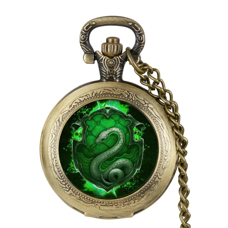 Reloj de bolsillo de cuarzo con collar de serpiente para hombre, mujer y niño, HB013-2, regalo, nuevo