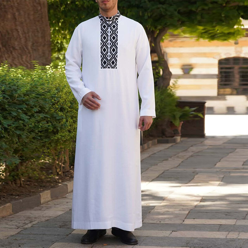 Новинка 2022, мужская одежда с длинным рукавом в арабском и среднем восточном стиле, простой однотонный дизайн, Мужская мусульманская абайя Тауб, мусульманская одежда