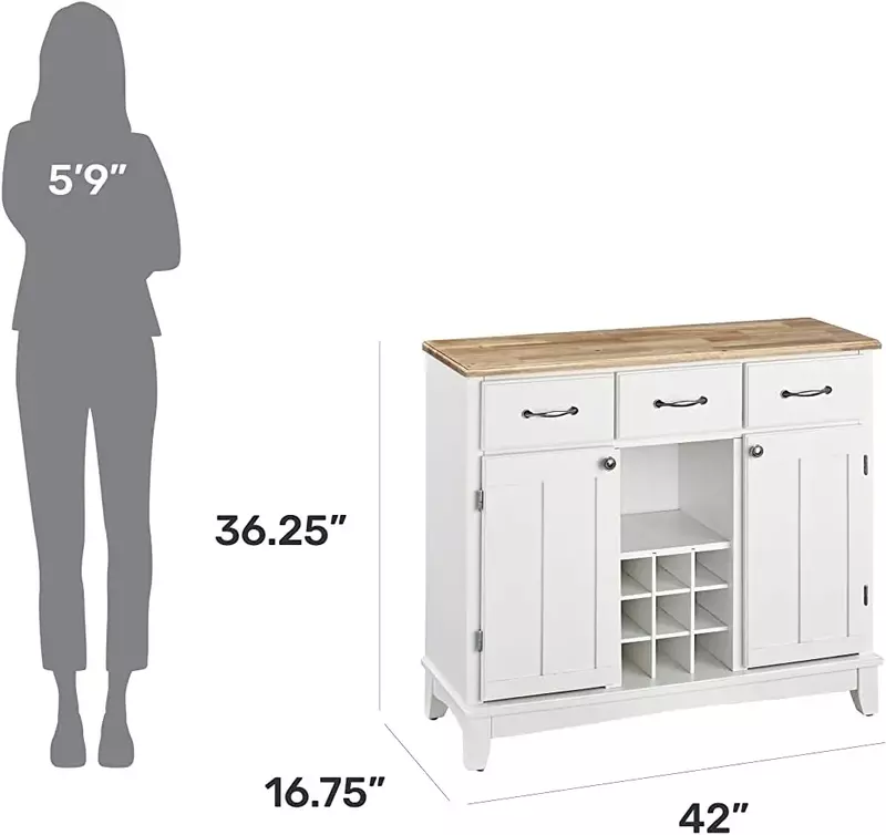 Hutch-Style Buffet- White/ Natural