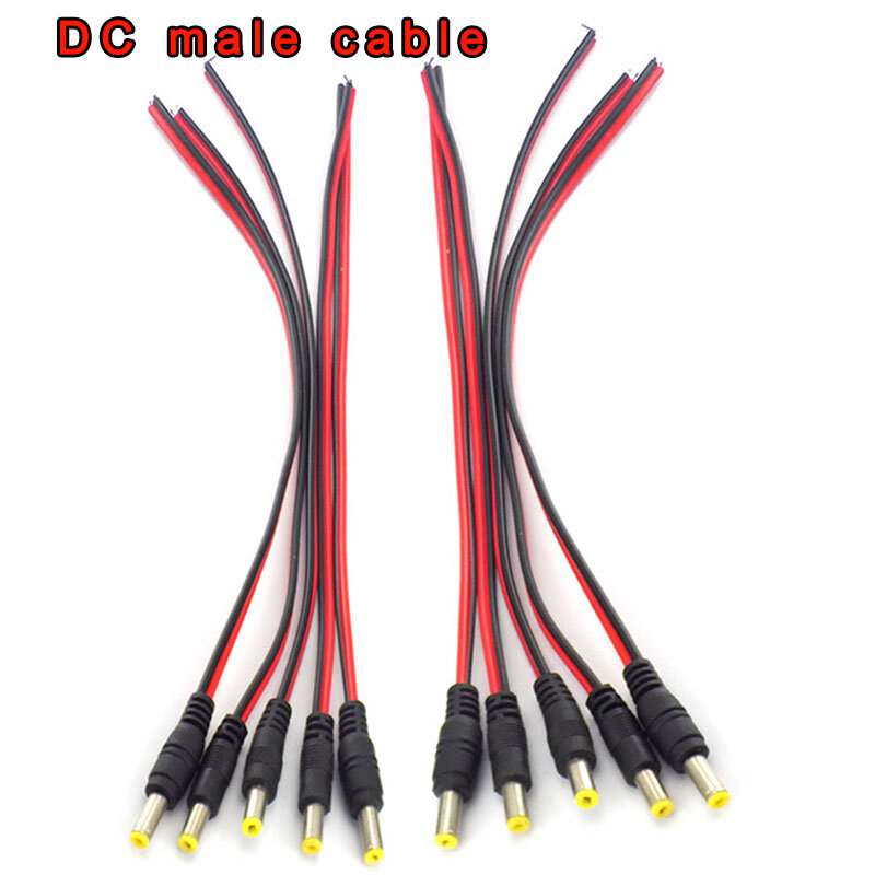 Kabel ekstensi DC 12v Pria Wanita colokan konektor kabel daya kawat kabel untuk kamera kabel CCTV Adaptor lampu Strip LED 2.1*5.5mm