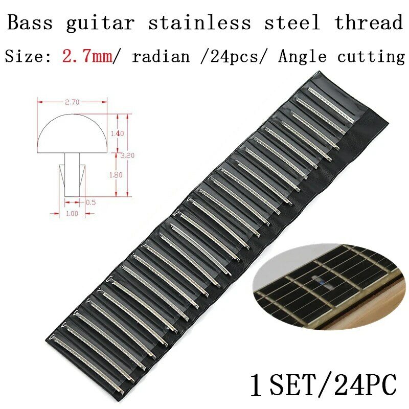 24pcs tastiera Fret Fret Wire per chitarra elettrica nichel silve acciaio inossidabile 2.4MM 2.7mm 2.9MM accessori per materiali di riparazione