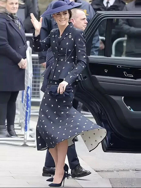 Kate Middleton Princess Set da donna nuovo autunno cappotto di alta qualità Top Sexy sirena mezza gonna Vintage Chic Set a due pezzi