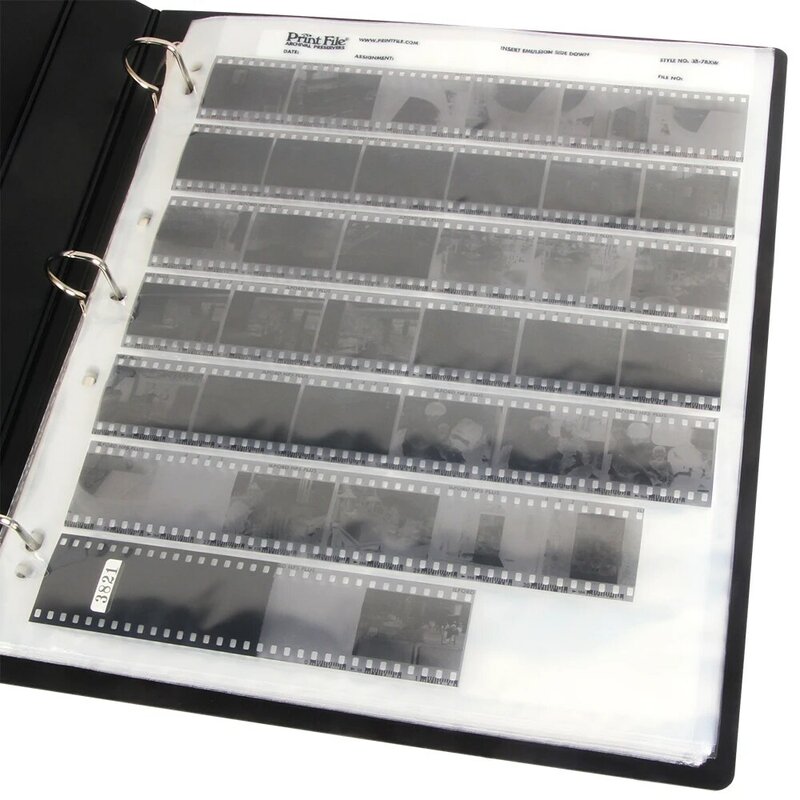 Carpeta de anillas, álbum de fotos para archivo de impresión, 120, 135, 4x5, sin ácido, páginas negativas
