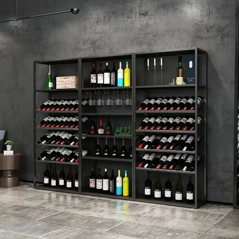 خزانة عرض النبيذ من الفولاذ المقاوم للصدأ ، فرن مخصص مبرد في الفيلا المنزلية ، SUS