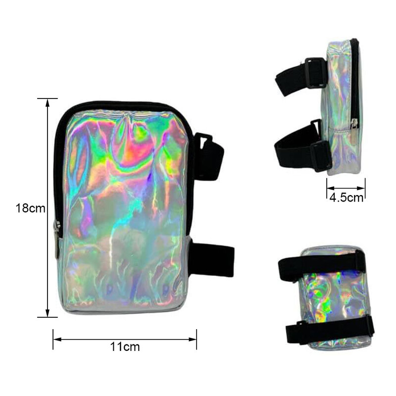 Colorful Thigh Bag With Zipper Large Capacity Reusable Waist Pouch For Party Activities
