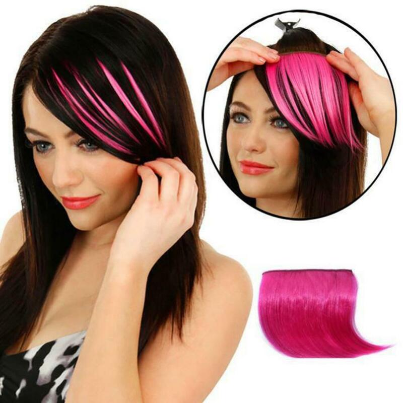 10cm 13 kolorów peruka bezszwowa skośna sztuczna grzywka do przedłużania włosów do włosów krótkie sztuczne włosy grzywki spinki do włosów czarne