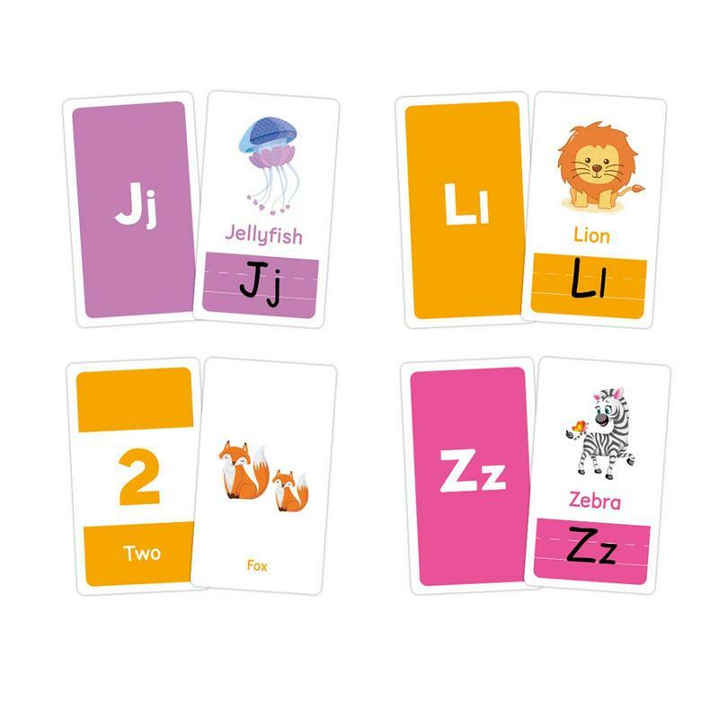 Flashcards impermeáveis para Preschool Toddler, Educacional Flash Cards, Aprendizagem de Letras, Números, Formas, Animais, Aprendizagem, Alfabeto, 58PCs