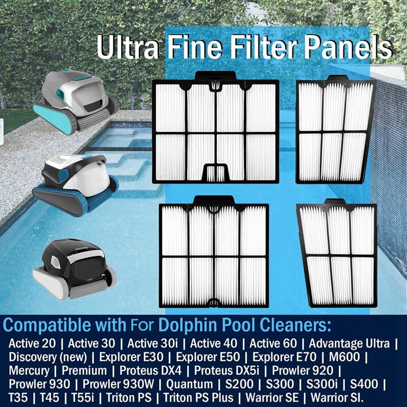 9991467-R4 Ultra Fine Filter Panels For Dolphin Pool Cleaner Parts Active 20,Active 30,Explorer E30,Cartridge Filter
