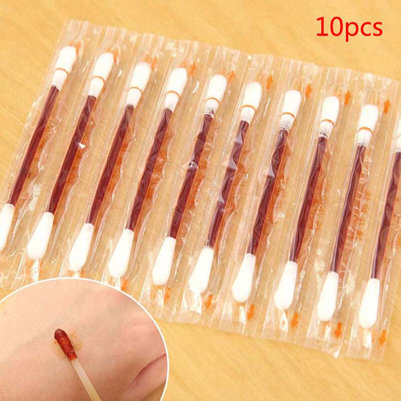 10X  Disposable Alcohol Swabs Cotton Tips Individually Wrapped Disposable Swabsticks Sanitary First Aid Kit Safety For Men Women
