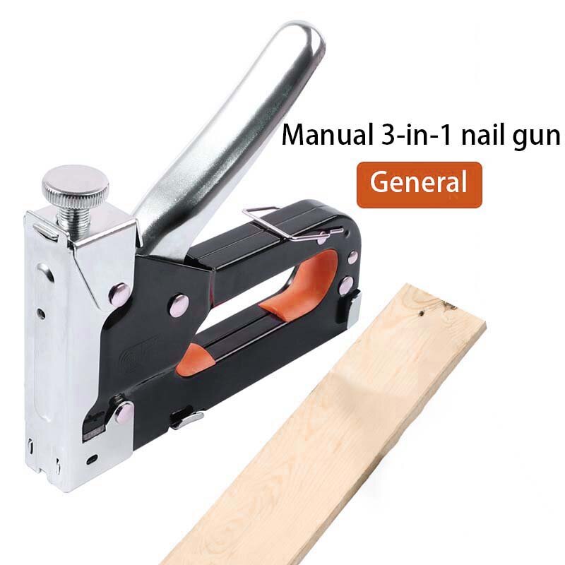 4 in 1 Nailing Machine Durable Portable Comfortable Universal Door Nail T Nail U Nail Straight Nail Manual Nail Gun 1PC