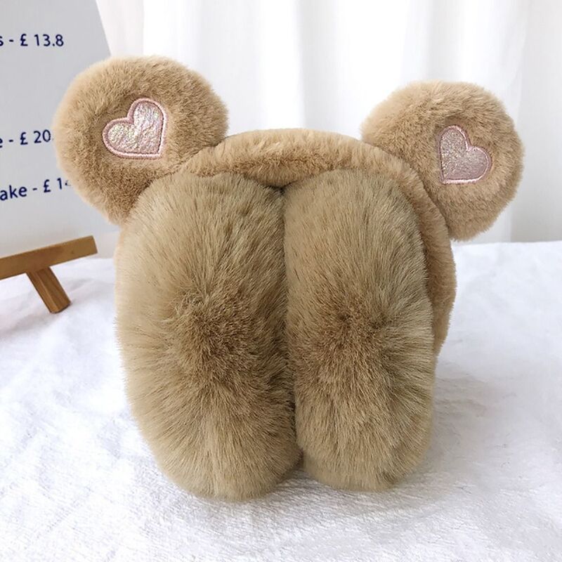 Soft Plush Bear Earmuffs para esportes ao ar livre, Proteção de orelha grossa, Ear Warmers, Proteção para o inverno, Bonito