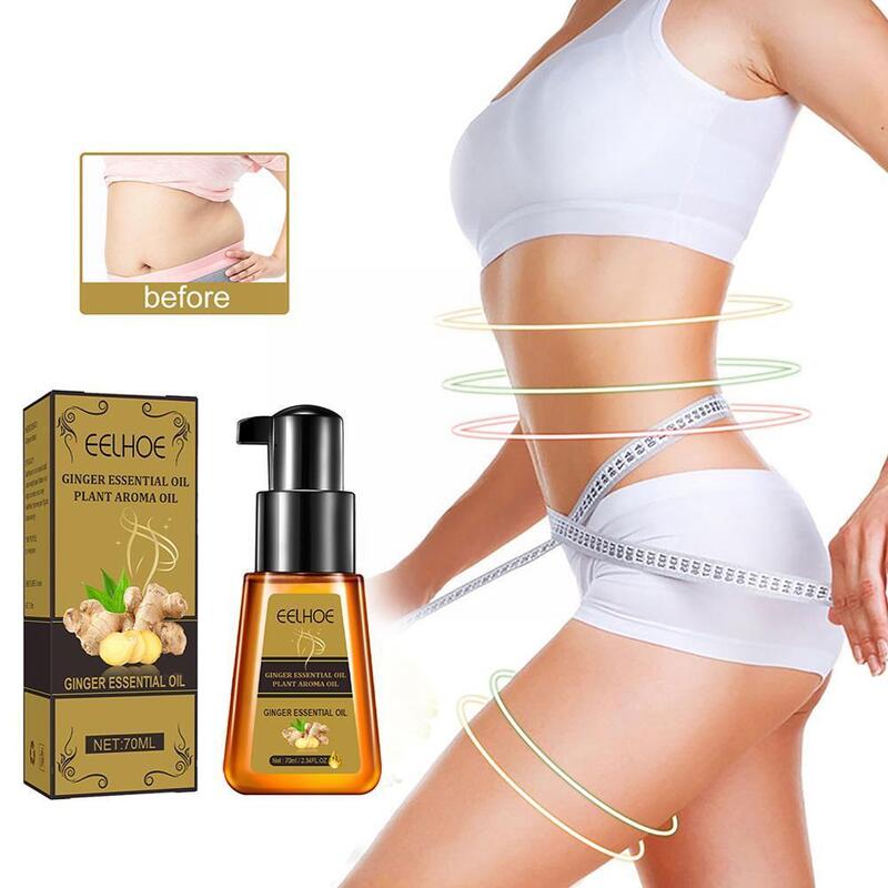 70ML Natural Ginger Oil Lymphatic Drainage Therapy Plant Slim Metabolism Body Essential Massage Oils Anti Aging Oil Promote Z4I1