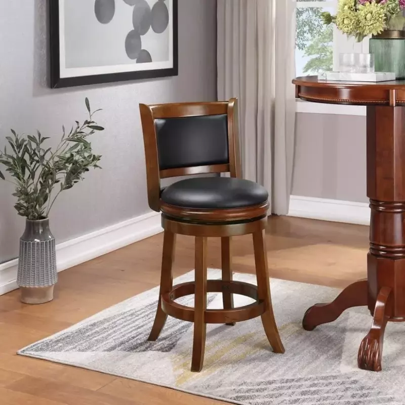 Stołki barowe, dodatkowe wysokie, obrotowe stołki Cal ze sztuczną skórą wyściełaną plecami, krzesło barowe
