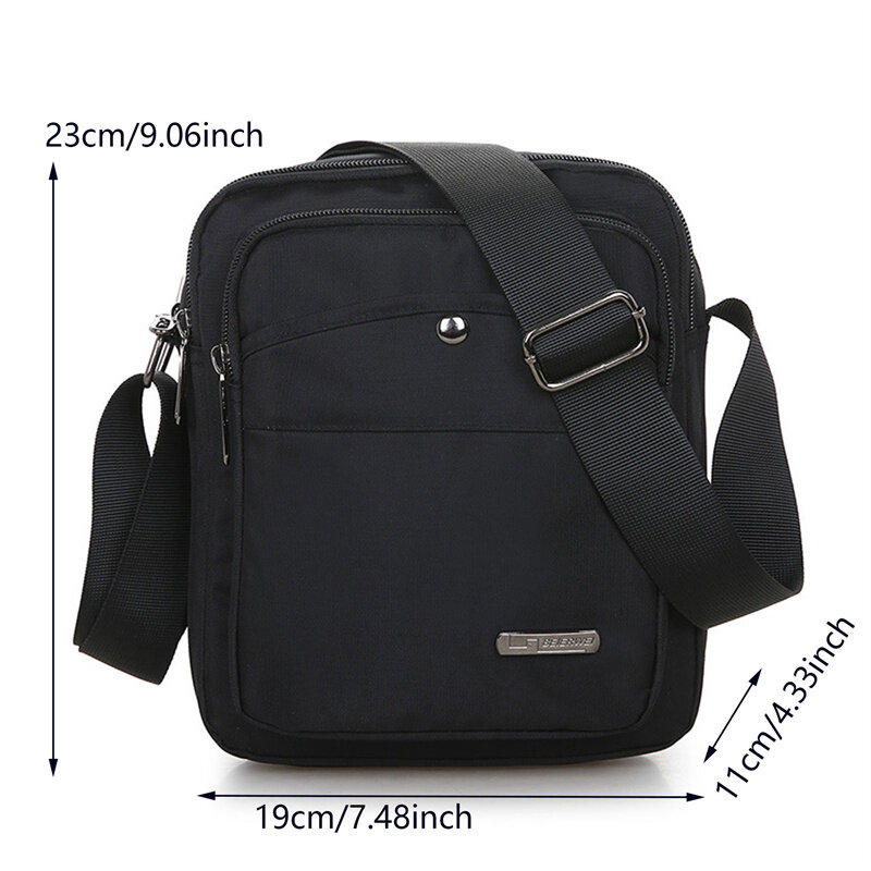 Men's vertical Oxford fabric crossbody bag, casual bag, fashionable pocket bag, travel multi-layer single shoulder backpack