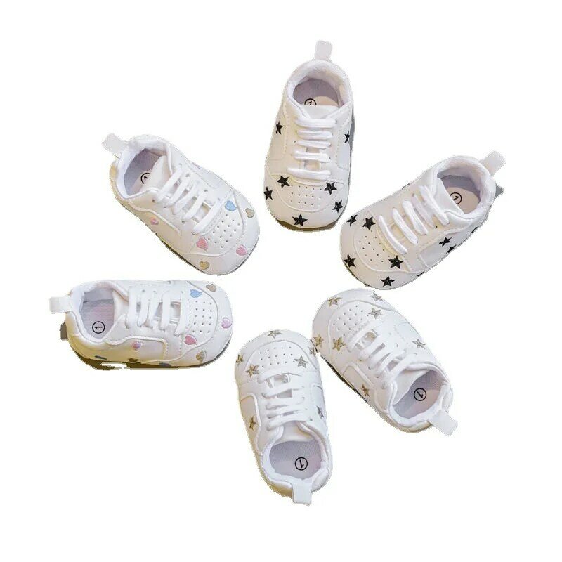 New Baby Shoes 0-1 Years Old Spring and Autumn Toddler Shoes Small White Shoes 0-6-8-12 Months Male and Female Babies