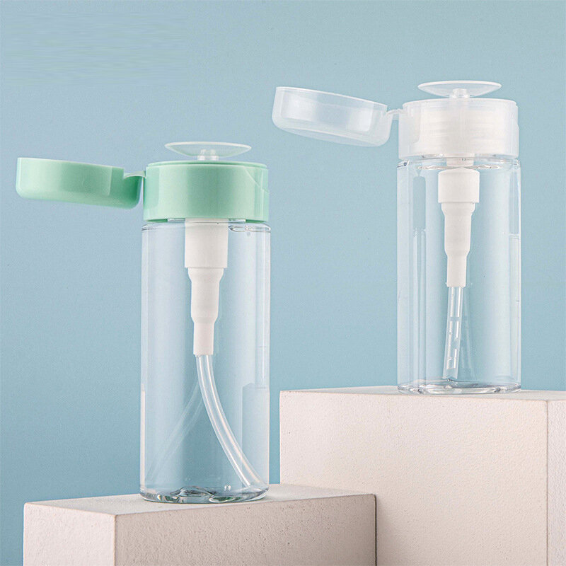 Botella de agua transparente para quitar el esmalte de uñas, botella de viaje portátil, recargable, tipo prensa, 100ml/120ml/300ml