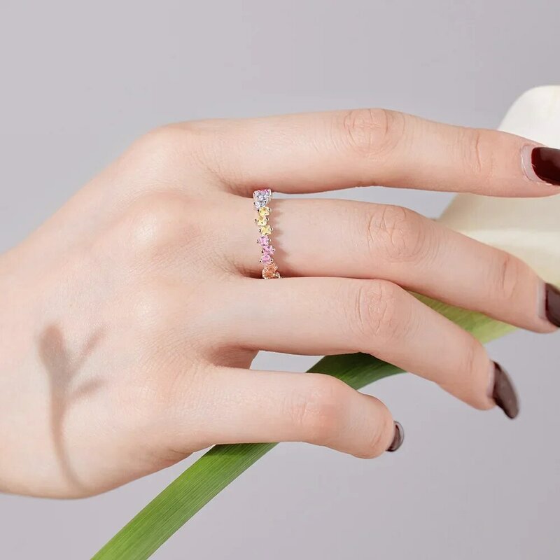 Женское серебряное кольцо S925 пробы с перекрестной границей, в европейском и американском стиле, с ощущением нишевого дизайна, иррегулярно инкрустированное цветным