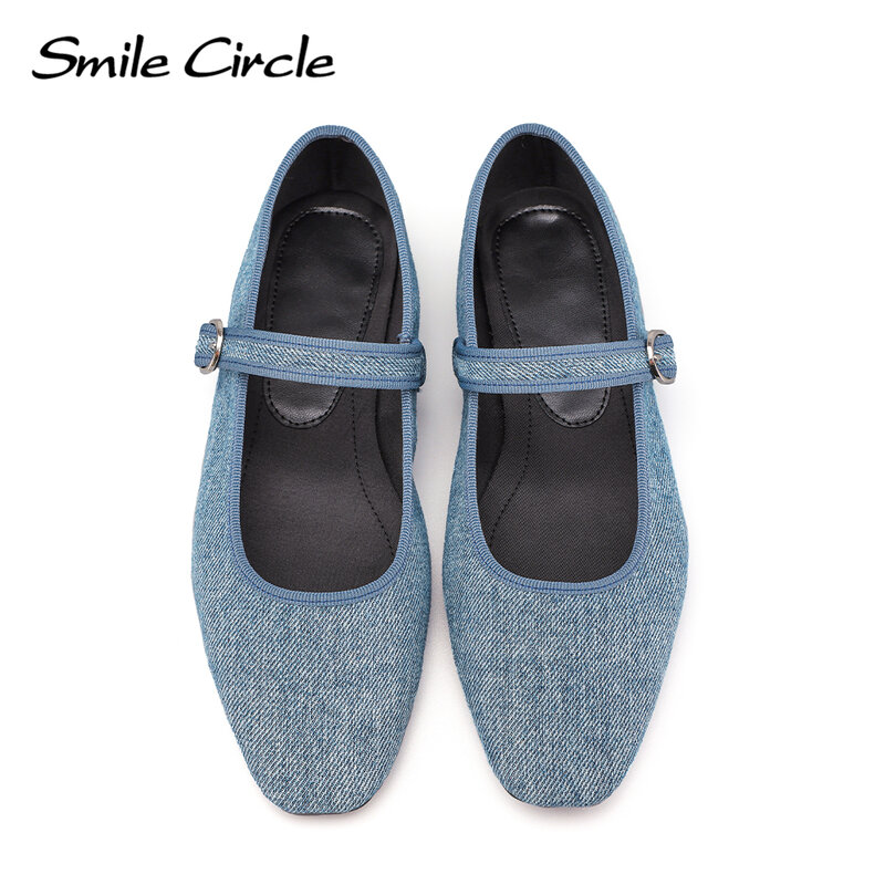 Smile Circle Velvet Mary Jane Ballet Flats Women Shoes Leopard Print Comfortable Soft Round Toe Flat Shoes for Women