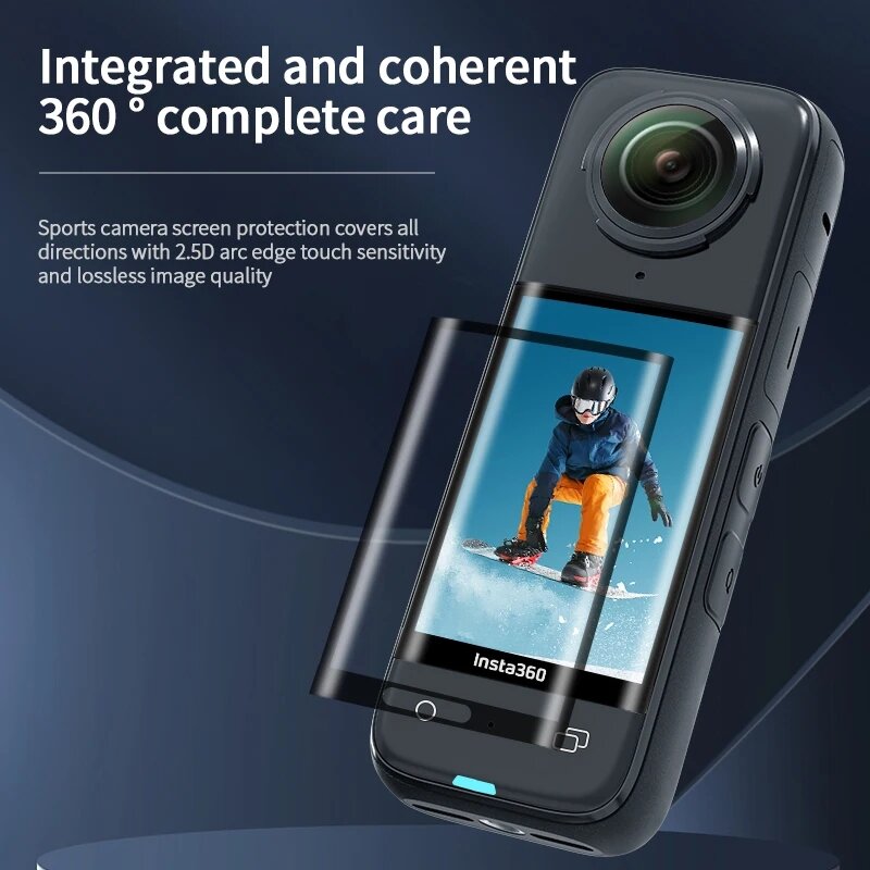 ฟิล์มกระจกนิรภัยป้องกันหน้าจอสำหรับ Insta360 X4 Insta360เคสซิลิโคนนิ่มฝาครอบป้องกันเลนส์สำหรับ X4อุปกรณ์เสริมกล้องถ่ายรูป