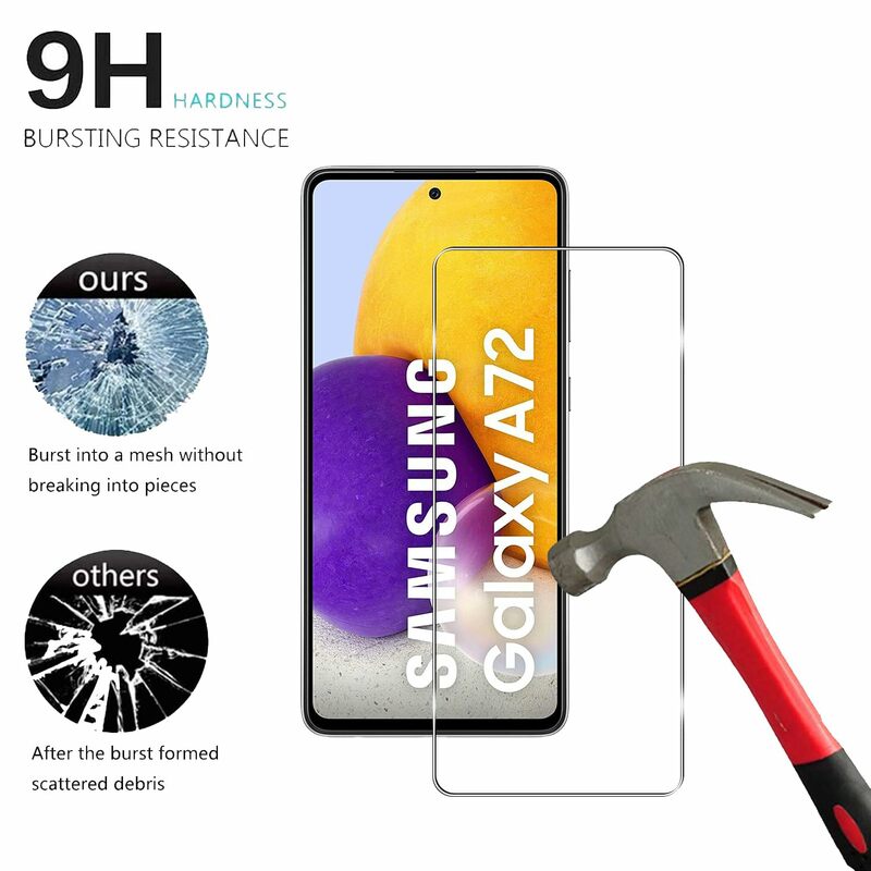 Защита экрана для Samsung Galaxy A72, закаленное стекло на выбор, Бесплатная быстрая доставка, прозрачный Чехол 9H HD