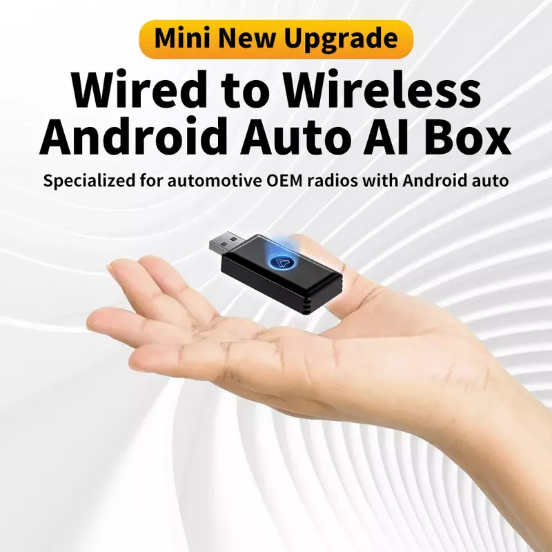 Mini New Upgrade Wired to Wireless Android Auto AI box for Wired Android Auto Car Smart Ai Box Bluetooth WiFi  Auto connect Map