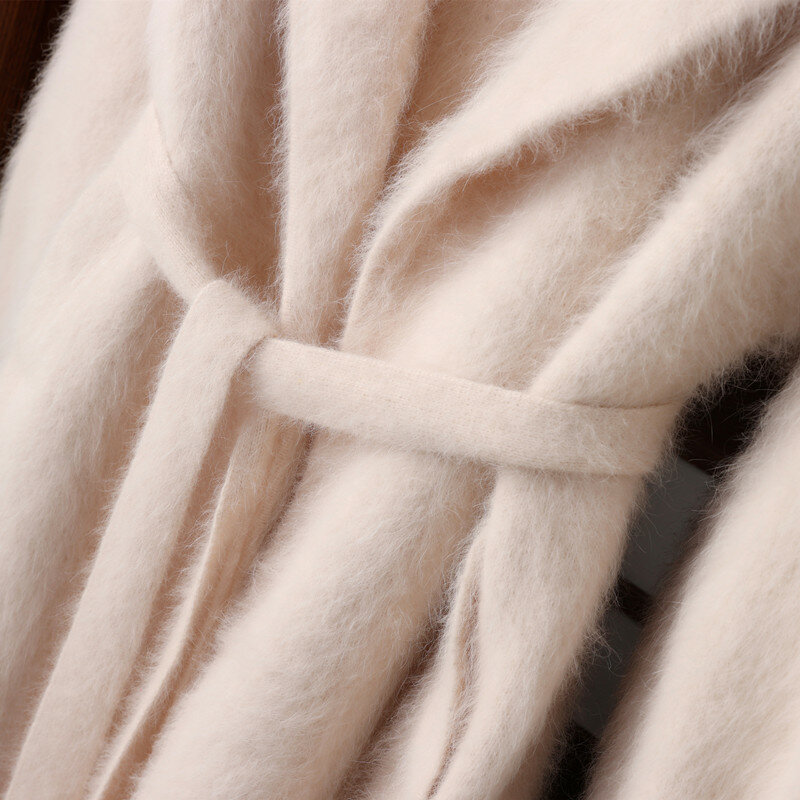 Manteau de fourrure long importé, délicat, vintage, ample et décontracté, nouveau style d'hiver 2022