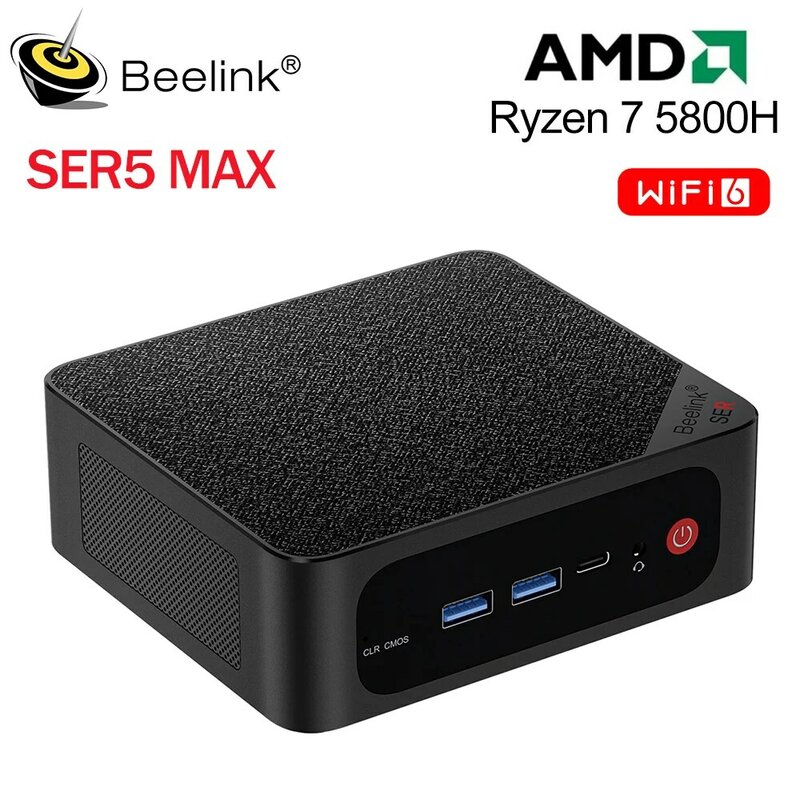 Beelink-Mini PC AMD Ryzen 7 5800H 5700U 5 5560U SER6 MAX SER5 Pro, Ordinateur de Bureau Gaming, WiFi 6 DDR5 SSD