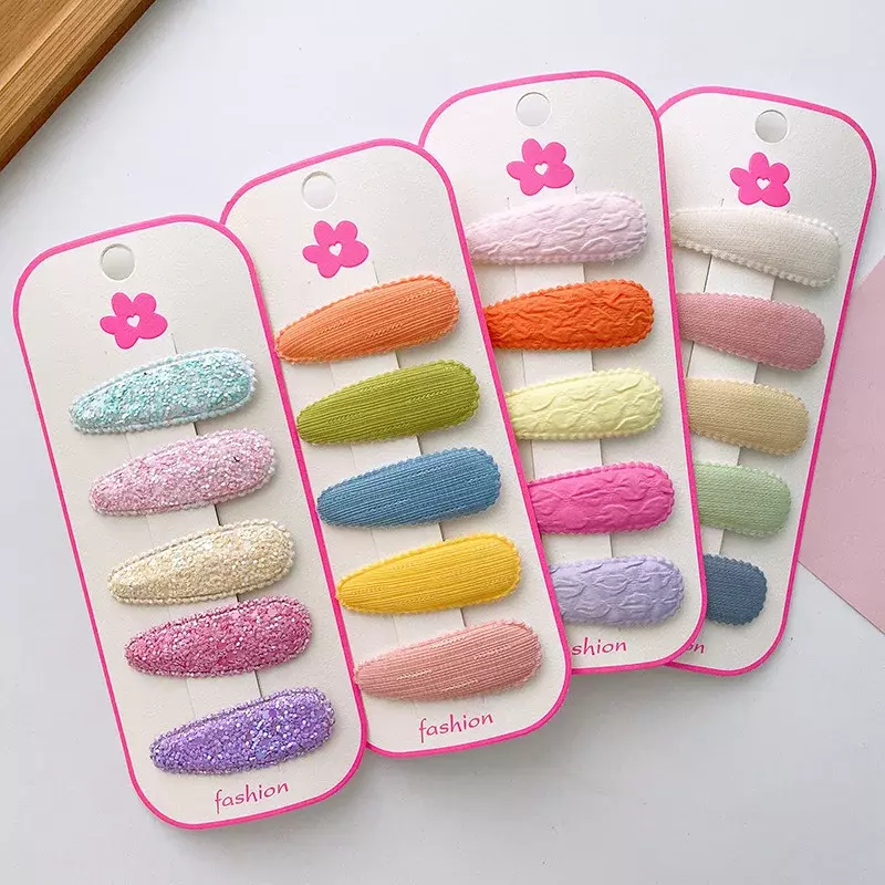 5/10 sztuk wiosna Korea prosty piękny kolor tkanina w kratę koronki Daisy BB klip dla słodkiej dziewczyny dziecko spinki do włosów akcesoria 5cm