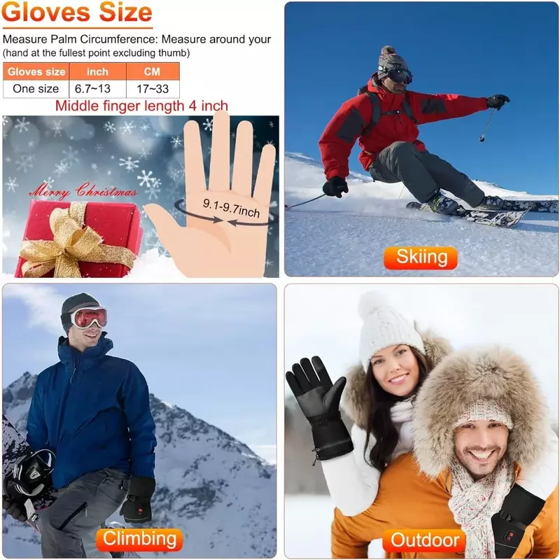 Heated Gloves for Men Women,Electric Heated Gloves Camping Hand Warmers Cycling Skiing Working Gloves As A Gift
