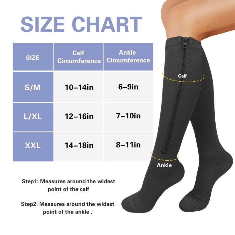Kaus kaki kompresi ritsleting medis Pria Wanita kaus kaki tekanan jari tertutup nilon elastisitas tinggi untuk Edema varises