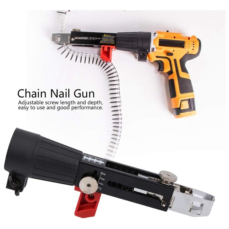 Automatic Chain Nail Gun Adapter Electric Drill Screw Tightening Equipment Installed On Electric Drill With Screwdriver Durable