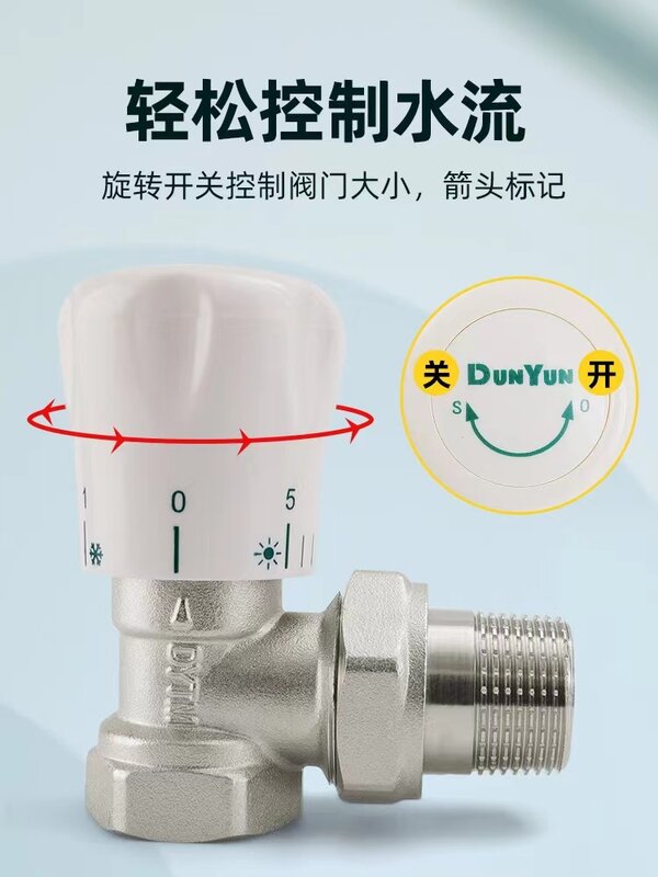 Temperatura controle válvula ângulo tipo união radiador especial regulando interruptor água tubo
