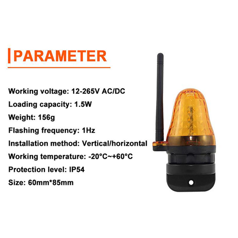12-265V AC DC outdoor LED Signal Alarm Light Strobe Flashing Emergency Warning Lamp wall mount for Automatic Gate Opener