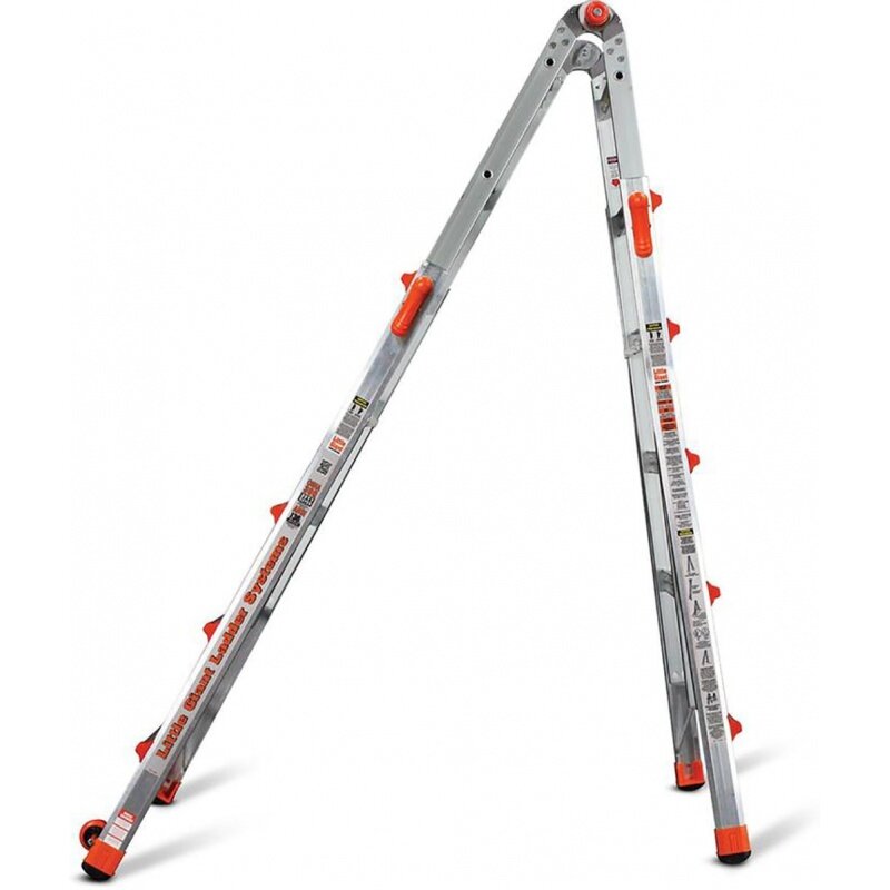 Sistem tangga kecil raksasa, kecepatan dengan roda, M22, 22 kaki, tangga multi-posisi, aluminium, Tipe 1A, 300 lbs penilaian berat,