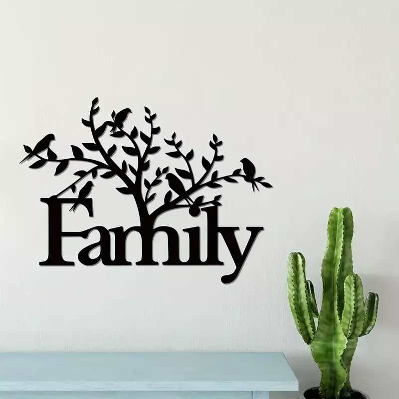 metal iron  Family Tree Metal Signs, Family Wall Decor, Wall Hanging Art, Family Wall Sign, Metal Word Sign, Home Decor, G