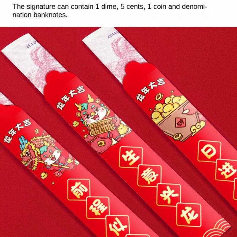 Caja de la suerte de Año Nuevo 2024, sobre rojo de dragón, sobre rojo de la suerte sellado, sobre creativo de Año Nuevo, sobre de cumpleaños