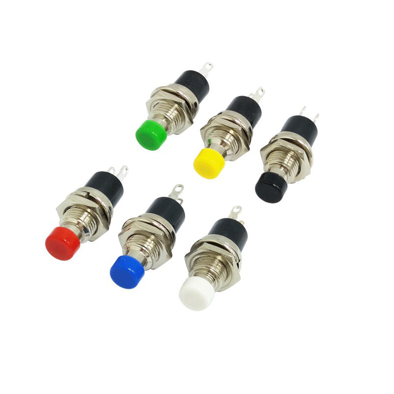 10PCS PBS-110 small push-button switch with cable opening 7MM push-button switch Self-reset activates the lockless switch button