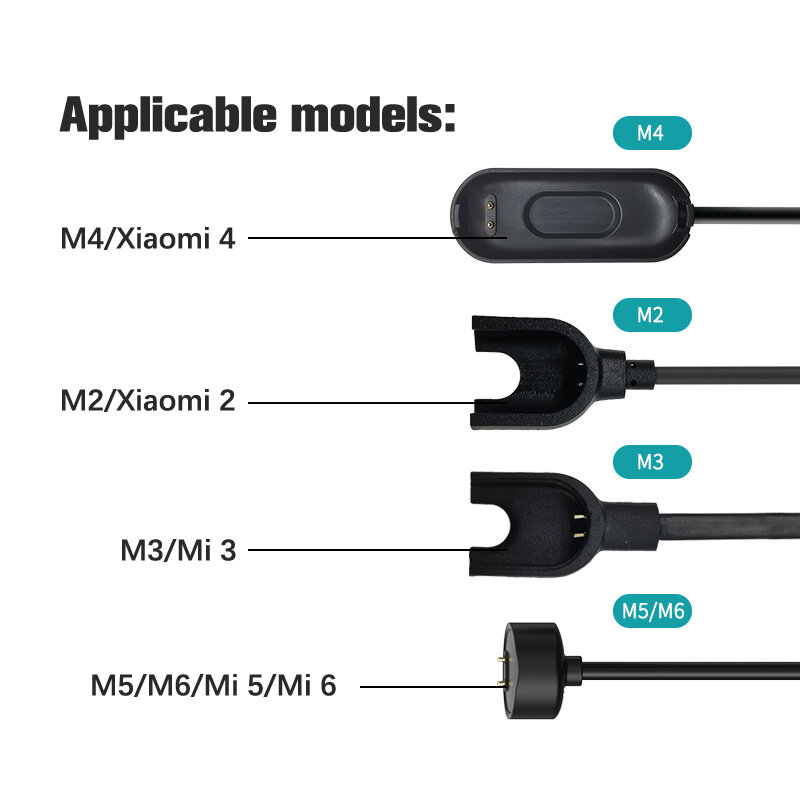 Kabel pengisi daya jam tangan, kabel Data USB pengisi daya Desktop untuk M2 M3 M4 M5 M6 gelang Penggantian kabel adaptor pengisian