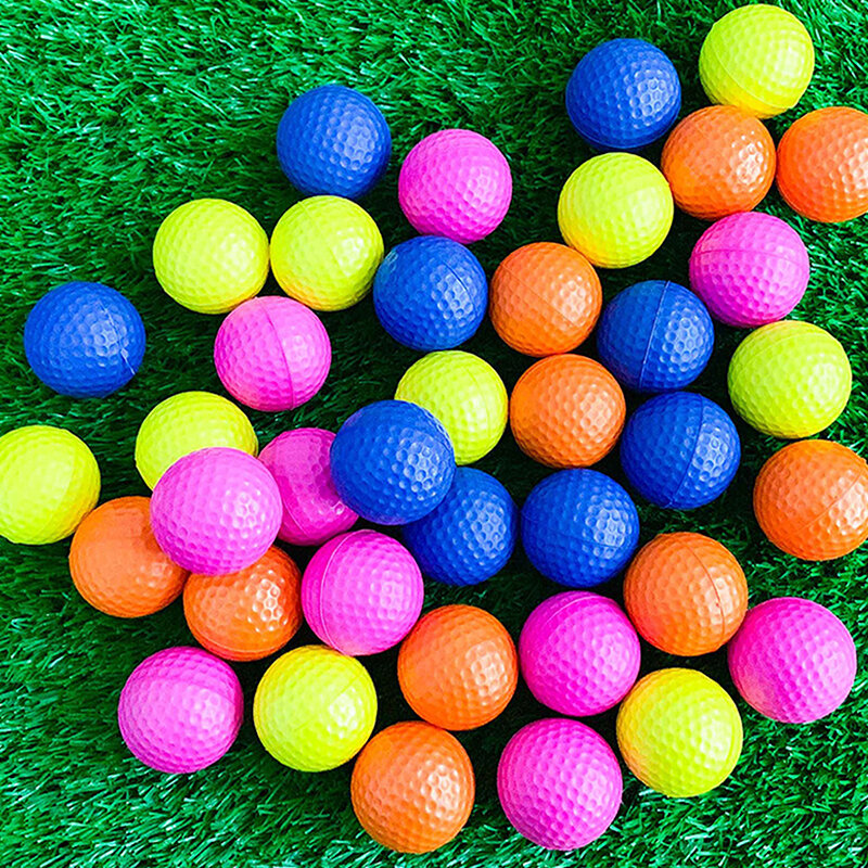 ลูกกอล์ฟทำจากโฟม PU หลากสีลูกบอลนุ่ม1ชิ้นขนาด42มม. ใช้ในร่มลูกขนไก่เล่นกีฬาออกกำลังกายเล่นกอล์ฟลูกบอลโฟม