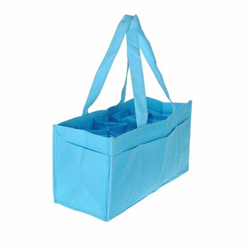 Bolso de mano multifunción portátil para mamás, bolsa de almacenamiento de pañales para biberón, ecológico, no tejido, 7 bolsas separadas