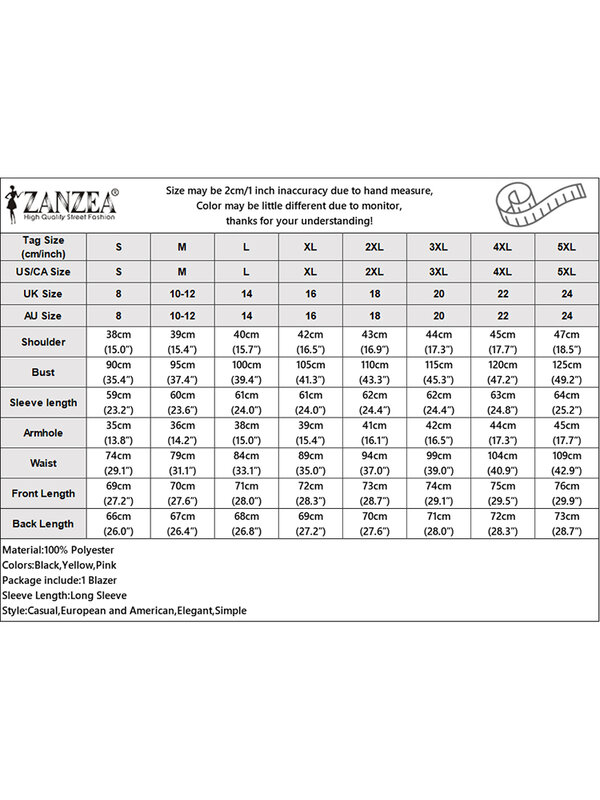 Zanzea-ラペルカラーの女性用ルーズカジュアルウェア,ファッショナブルなオフィスジャケット,長袖のブレザー,秋のアウター,2023