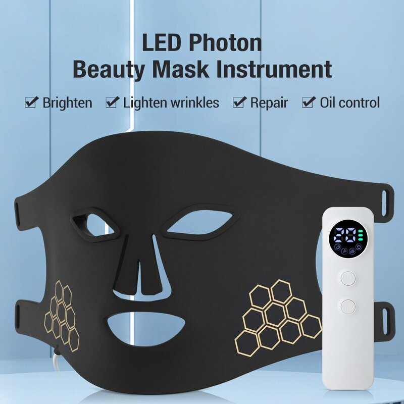 Máscara de belleza de fotones con 72 LED, instrumento electrónico USB, rejuvenecimiento, aclara las líneas finas, ilumina el tono de la piel, repara la piel