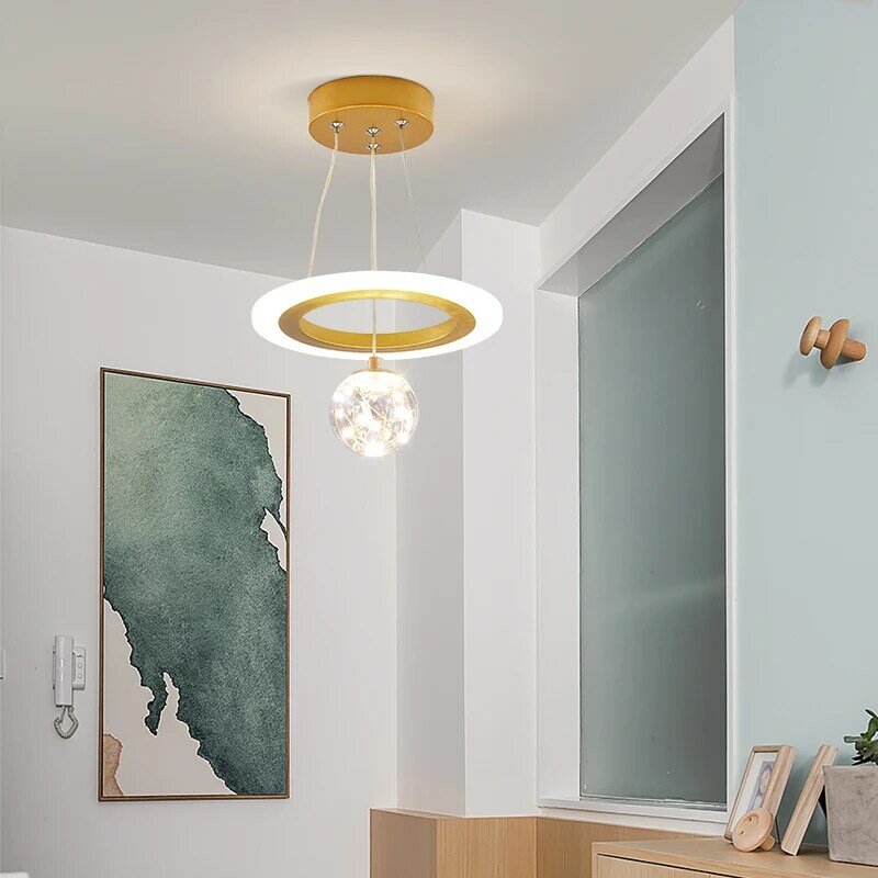 Lámpara colgante Led para pasillo, iluminación creativa de arte, moderna, para sala de estar y comedor