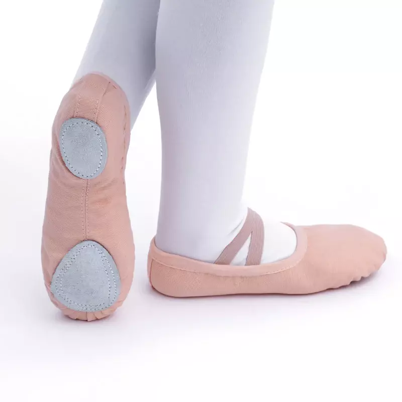 Балетки для девочек, холщовые танцевальные Тапочки на плоской подошве, балерина, обувь для тренировок, детская танцевальная обувь с мягкой подошвой