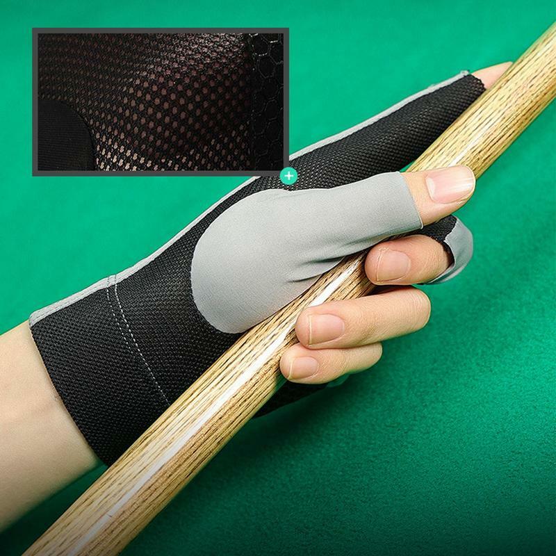 Противоскользящая перчатка для стрельбы в бассейне с 3 пальцами, профессиональные аксессуары высокого качества для бильярда для правой руки