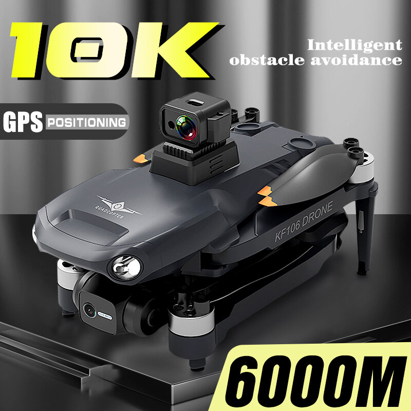 Dron KF106 Max 10K profesional 5G WIFI cámara HD estabilización de imagen 3 ejes cardán Motor sin escobillas plegable Quadcopter 6KM, nuevo