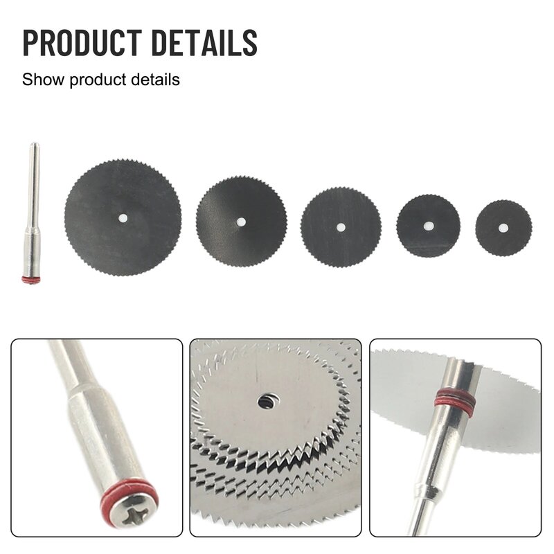 Lâmina de serra circular com mandril de 3mm, disco de aço inoxidável, disco de corte, ferramentas rotativas 16/18/22/25/32mm, 5 peças
