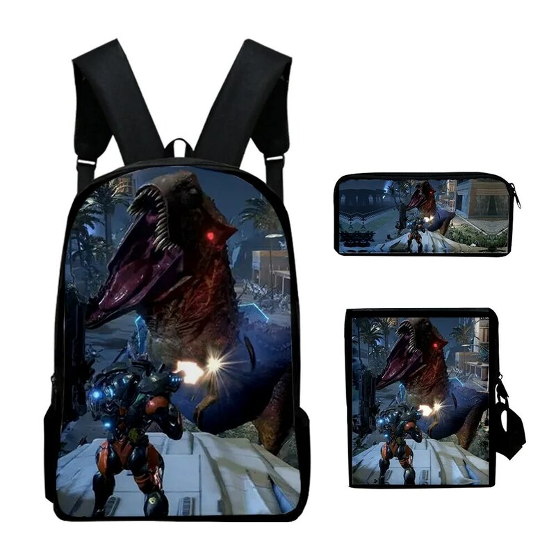Egzoprimal 2023 nowy plecak do gier 3-częściowe zestawy toreb na ramię Unisex suwak Daypack unikatowy piórnik