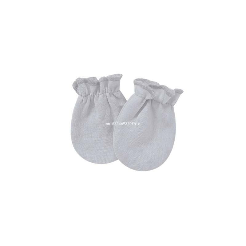 1 par luvas algodão macias anti arranhões para bebês meias mão suprimentos para recém-nascidos/