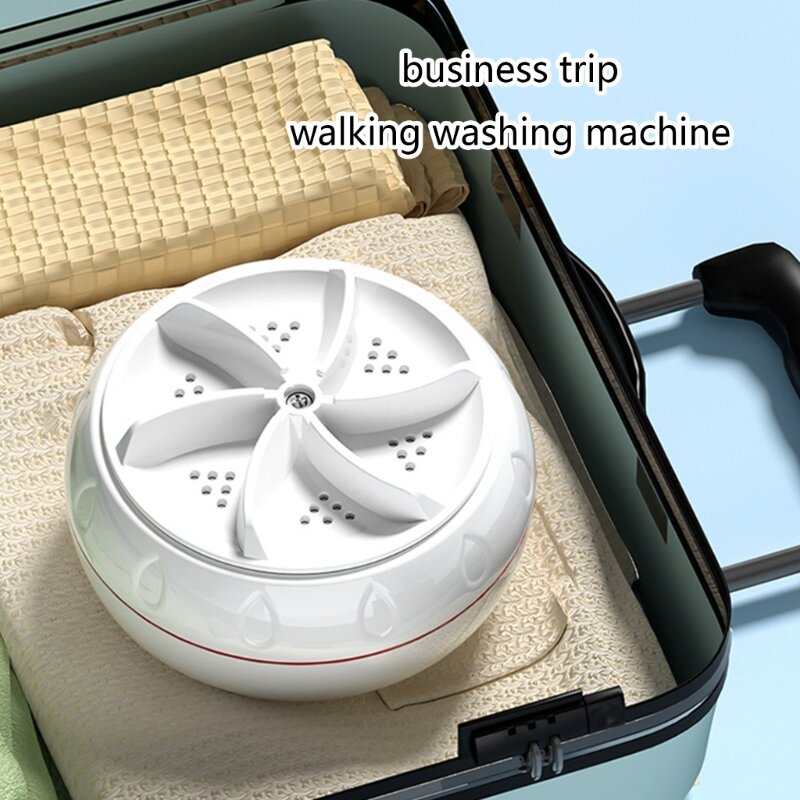 W8KC Draagbare Turbo Wasmachines Mini Wasmachine Ultrasone Wasmachine Met Usb Aangedreven Reizen Ringen Cleaner